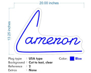 Custom Neon: Lemenon - Colour: Blue - Size: 20 x 13inch