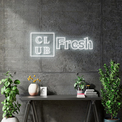 Custom Neon: Club Fresh (2 signs) - Colour: Cool White - Size: 36 x 14inch
