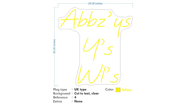 Custom neon Signs - Cheeziouz | Welcome Bristol | Abbz’ys Y’s Wl’s  - incl Shipping and 2yrs Warranty