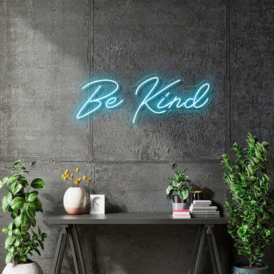 Custom Neon -  Be Kind - Light Blue - 30 x 11inch - indoor Signs