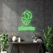 Custom Neon - PLANTA - 20 x 16inches - GREEN -  Delivery and Remote