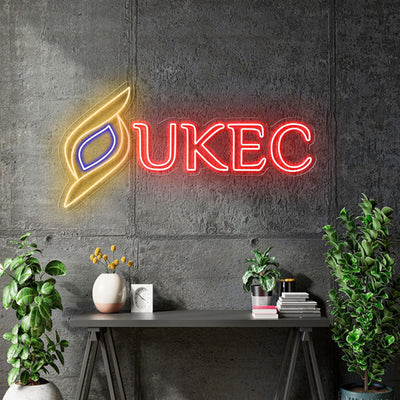 Custom Neon - UKEC - Red Golden and Blue - 100X50 Cm - indoor Sign