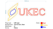 Custom Neon - UKEC - Red Golden and Blue - 100X50 Cm - indoor Sign