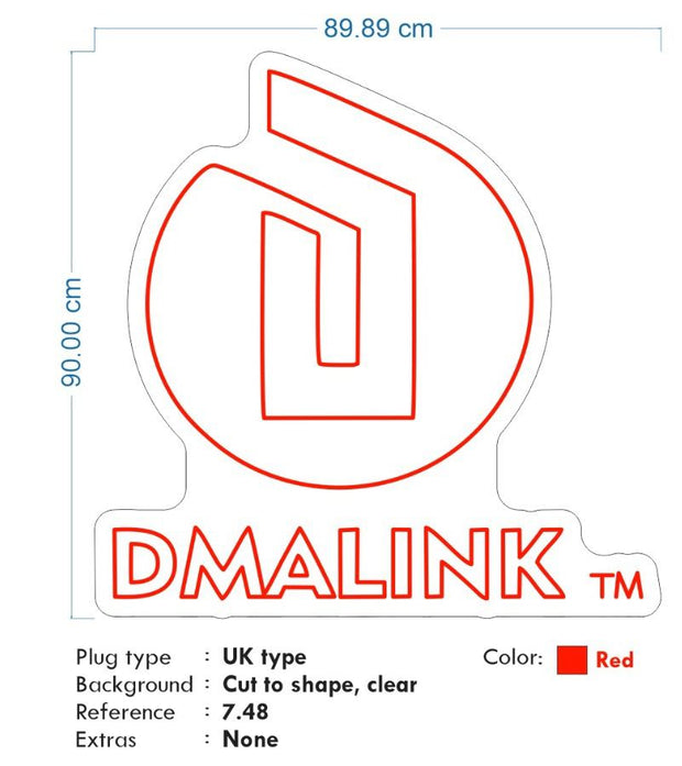 Custom neons -  DMALINK tm & DeFinity - as per mock ups - incl Shipping and 2yrs Warranty