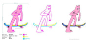 Custom Neon Logo for Vlad - Pink, yellow and Light blue - 80 x 69cm  - indoor Sign