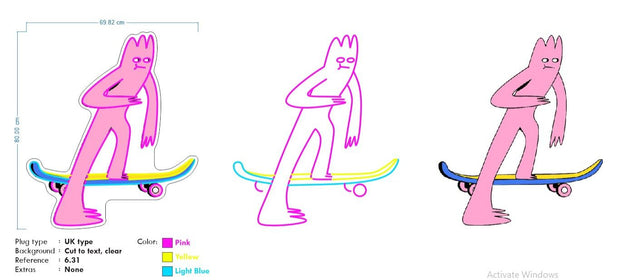 Custom Neon Logo for Vlad - Pink, yellow and Light blue - 80 x 69cm  - indoor Sign