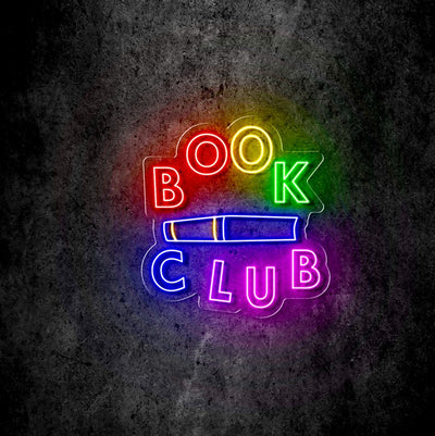 Custom Neon -  Book Club - Double Stroke - Multicolour - 40 x 37cm - INDOOR  - Remote dimmer and Delivery