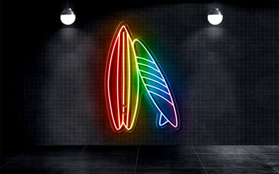 Custom Neon Logo - Surfbeats - RGB - 80 x 54cm -  Delivery and Remote 2yr Warranty