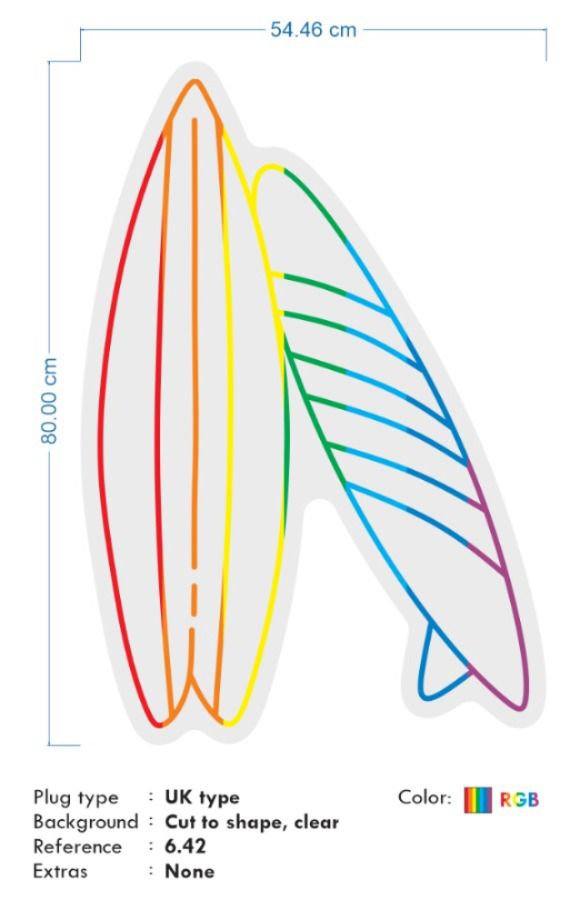 Custom Neon Logo - Surfbeats - RGB - 80 x 54cm -  Delivery and Remote 2yr Warranty