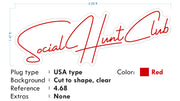 Custom Neon -  Social Hunt Club - RED - 4ft x 1.47ft  - INDOOR  - Remote dimmer and Delivery
