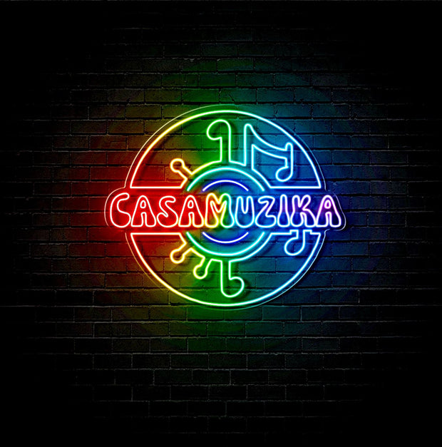 Custom Neon Logo - Muzikacasa- RGB - 83 x 70cm -  Delivery and Remote 2yr Warranty