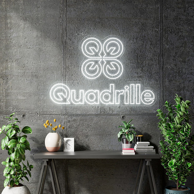 Custom Neon - Quadrille - Cool White - 150cm x 97cm -  Delivery and Remote