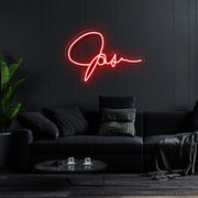 Custom Neon Signature - Jason - RED - 20inch x 13inch -  Delivery and Remote