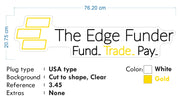 Custom Neon -  The Edge Funder - 30inch x 7.87inch - Gold and White Neon - INDOOR  - Remote dimmer and Delivery (2 years Warranty)