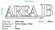 Custom Neon -  AREA JB - 30inch x 9.90 inch -  White Neon - INDOOR  - Remote dimmer and Delivery (2 years Warranty)