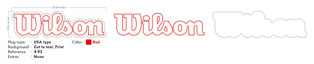 Custom Neon -  WILSON - 38inch x 10inch - Red Neon - INDOOR  - Remote dimmer and Delivery (2 years Warranty)