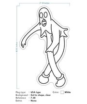 Custom Neon -  Koko the clown ghost - 45 x 27inch - White Neon - INDOOR  - Remote dimmer and Delivery (2 years Warranty)