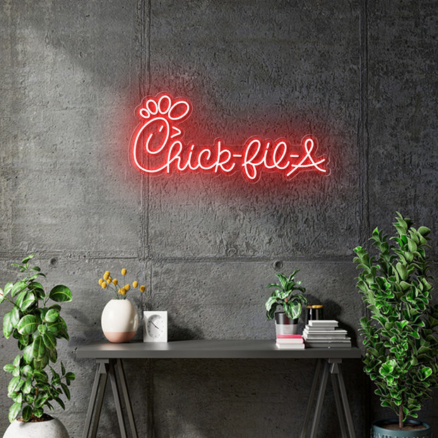 Custom Neon - CFA_Logo - 28 x 12inch - RED Neon - INDOOR  - Remote dimmer and Delivery (2 years Warranty)