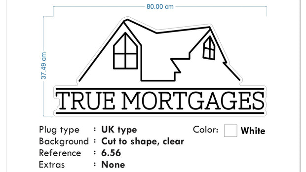 Custom Neon - TRUE MORTGAGES & BAUDRY logos - INDOOR  - Remote dimmer and Delivery (2 years Warranty)