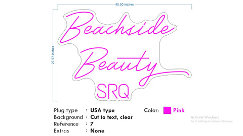 Custom Neons for Julie - BEACHSIDE BEAUTY Size: 40 x27inch- HOT PINK Neon -  FAST DELIVERY