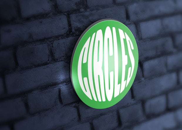 Circles - Custom Light box - 60cm - LED backlight 4000K in White - Face Acrylic with logo - indoor Sign (2yrs Warranty)