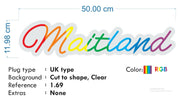 Custom Neon -  Maitland - RGB - Size:  50cm x 11cm - indoor Sign (2yrs Warranty)