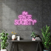 Custom Neon - The Page Society - Light Pink - Size:  28inch  x 17inch - indoor Sign (2yrs Warranty)