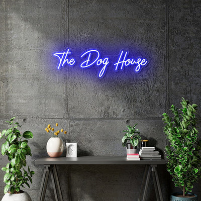 Custom Neon - The Dog House - Blue - Size:  70 x 22cm - indoor Sign (2yrs Warranty)