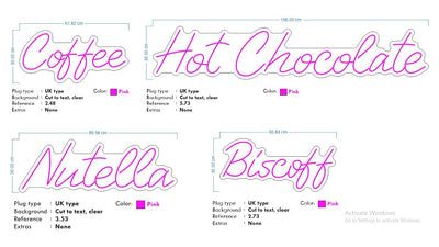 Custom Neon -  Coffee - Hot chocolate - Nutella - Biscoff  - Outdoor Sign (2yrs Warranty)