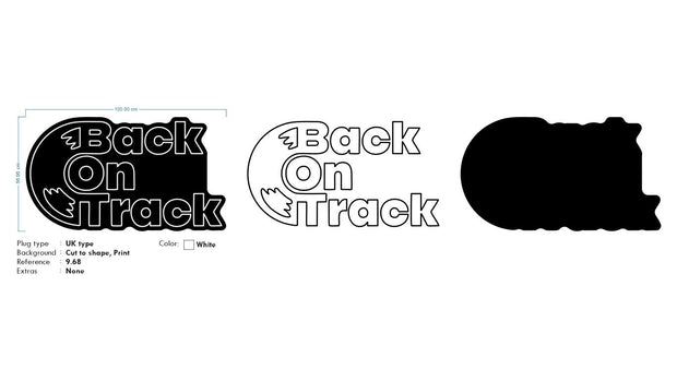 Custom Neon -  Back On Track -  White - 100cm x 55cm - indoor Sign (2yrs Warranty)