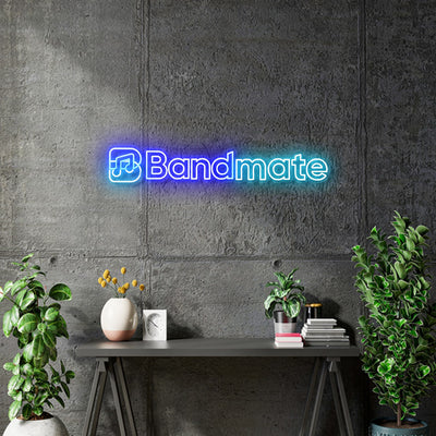 Custom Neon - BANDMATE  - Blue and 39 x 7 inch  neon- 39 x 7 inch - indoor Sign (2yrs Warranty)