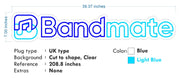 Custom Neon - BANDMATE  - Blue and 39 x 7 inch  neon- 39 x 7 inch - indoor Sign (2yrs Warranty)