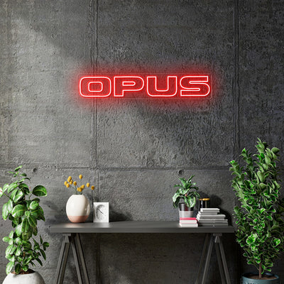 Custom Neon - OPUS - RED - 100cm x 18cm - indoor Sign (2yrs Warranty)