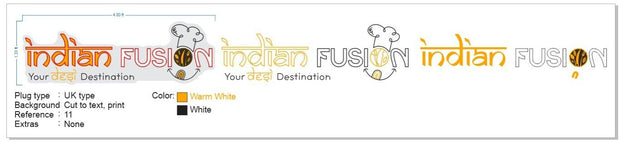 Custom Neon  - INDIAN FUSION -  White and Warm White - Size: 4ft x 1.33ft  - indoor Sign (2yrs Warranty)