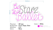 Custom Neon  - Starz Ballet Logo- White and Pink - Size: 80 x 48cm  - indoor Sign (2yrs Warranty)