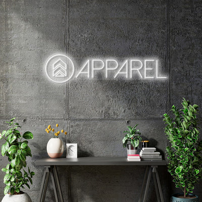 Custom Neon  - Apparel Logo - Light White - Size: 60inch x 15inch  - indoor Sign (2yrs Warranty)