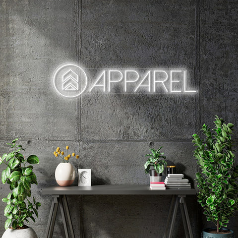 Custom Neon  - Apparel Logo - Light White - Size: 60inch x 15inch  - indoor Sign (2yrs Warranty)