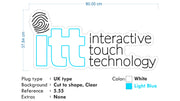 Custom Neon  -  Itt - White and Light blue - Size: 80 x 37cm  - indoor Sign (2yrs Warranty)