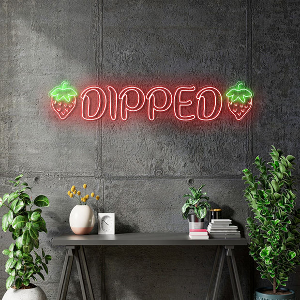 Custom Neon | DIPPED (split cut) - 300 x 59cm  - 14mm neon - OUTDOOR -  same as mock - Remote dimmer and Delivery