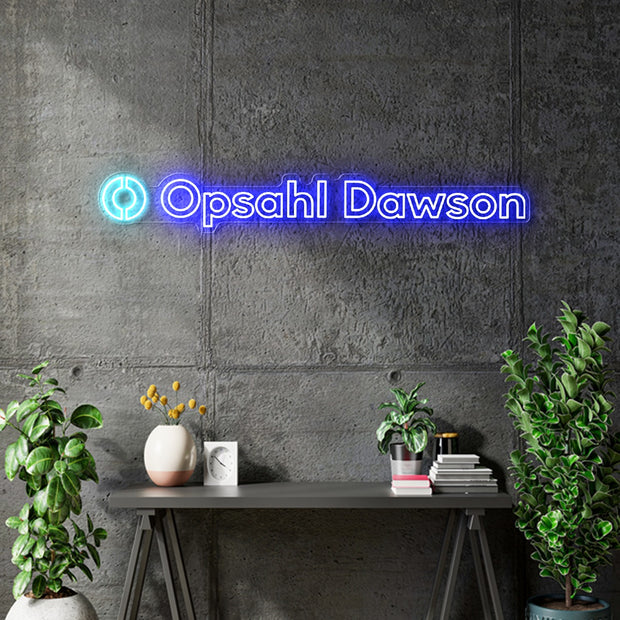Custom neon - Opsahl Dawson  - 48x 6.6inch  -  Light Blue and Blue - incl Shipping and 2yrs Warranty