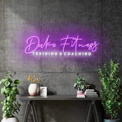 Custom neon - Duke Fitness Training and coaching  - 150cm x 44cm  - incl Shipping and 2yrs Warranty
