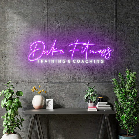 Custom neon - Duke Fitness Training and coaching  - 150cm x 44cm  - incl Shipping and 2yrs Warranty