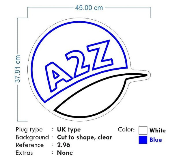 Custom neon -  A2Z Accounting Circle Logo  - Blue and White  - incl Shipping and 2yrs Warranty (Copy)