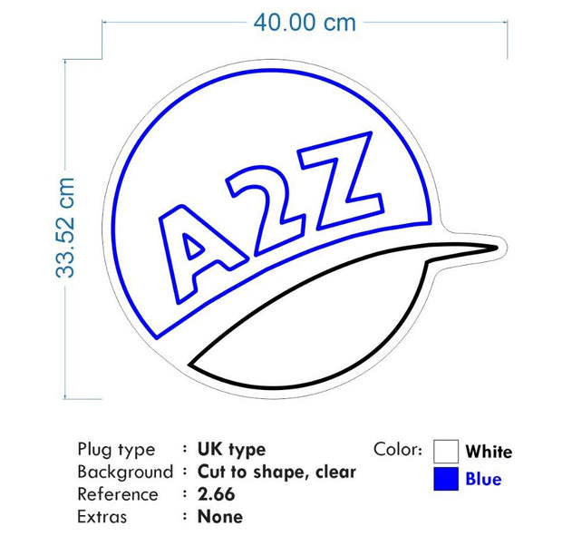 Custom neon -  A2Z Accounting Circle Logo  - Blue and White  - incl Shipping and 2yrs Warranty (Copy)