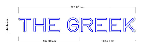 Custom neon -  The Greek  - 14mm neon - OUTDOOR - 320cm x 44cm - Remote dimmer an  - incl Shipping and 2yrs Warranty