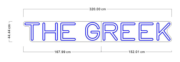 Custom neon -  The Greek  - 14mm neon - OUTDOOR - 320cm x 44cm - Remote dimmer an  - incl Shipping and 2yrs Warranty