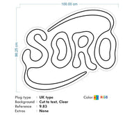 Custom neon - SORO Logo - Size: 100cm x 86cm - RGB - incl Shipping and 2yrs Warranty