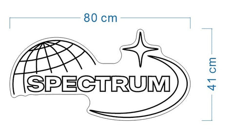 Custom neon - SPECTRUM Logo - Size: 80cm x 40cm - White - incl Shipping and 2yrs Warranty