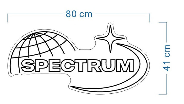 Custom neon - SPECTRUM Logo - Size: 80cm x 40cm - White - incl Shipping and 2yrs Warranty