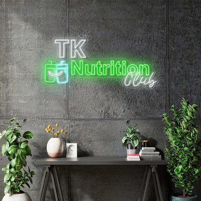 Custom neon for Lucie - TK Nutrition Club - Size: 40inch -Green, Light blue and White - incl Shipping and 2yrs Warranty